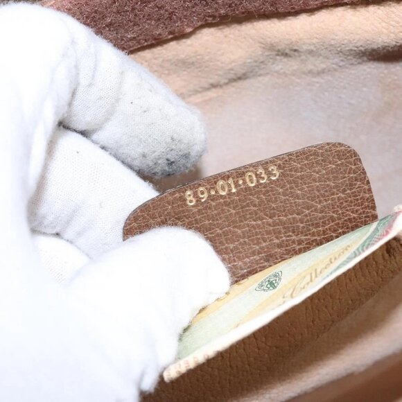 GUCCI GG Supreme Web Sherry Line Clutch Bag PVC Beige Gold 89 01 033 Auth 139749 - Picture 11 of 16